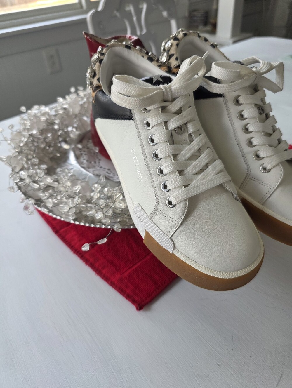 Gianni Bini White Leather Sneakers - Picture 10 of 16